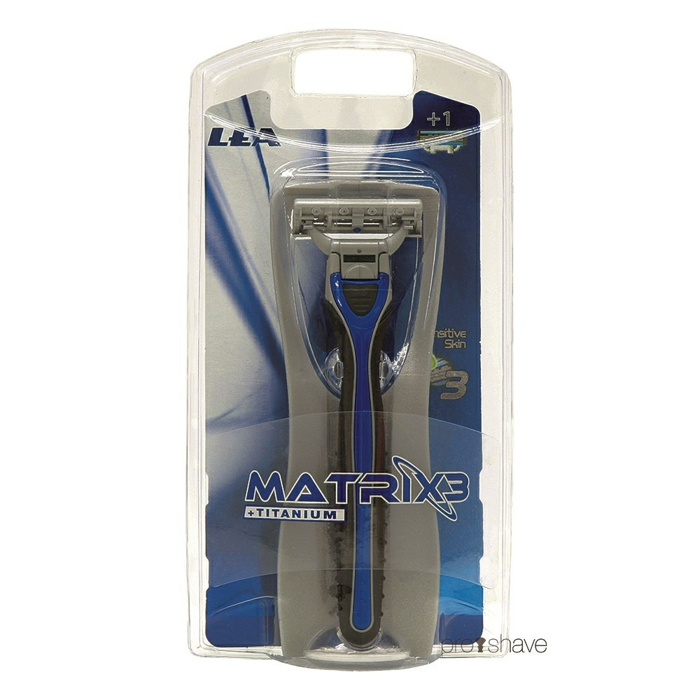 Se LEA Matrix 3 Titanium, Skraber og 1 Barberblad (3 klinger) hos Proshave